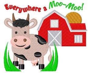 Picture of Farm Everywhere A Moo Moo Machine Embroidery Design