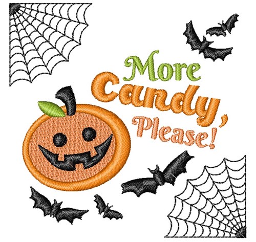 Halloween More Candy Please Machine Embroidery Design