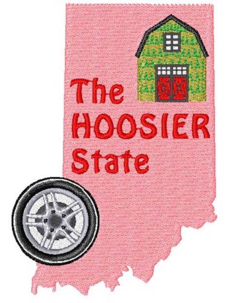 Picture of Indiana The Hoosier State Machine Embroidery Design
