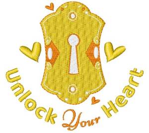 Picture of Key Hole Unlock Your Heart Machine Embroidery Design