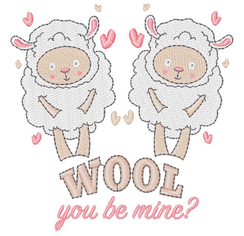 Lamb Wool You Be Mine Machine Embroidery Design