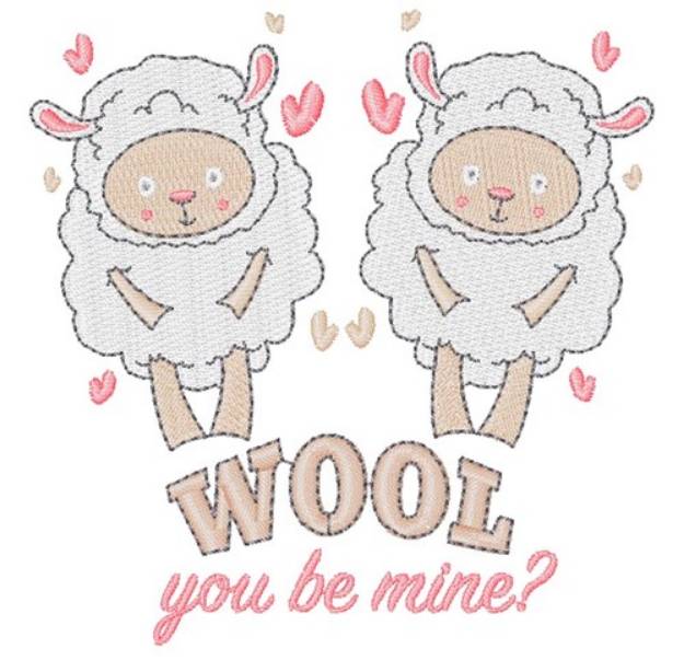 Picture of Lamb Wool You Be Mine Machine Embroidery Design