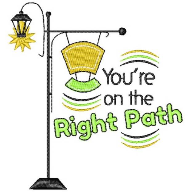 Picture of Lamp Post You re On The Right Path Machine Embroidery Design