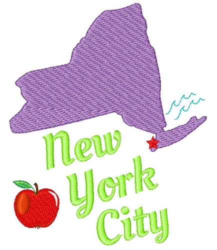New York New York City Machine Embroidery Design