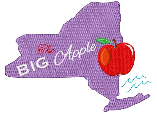 New York The Big Apple Machine Embroidery Design