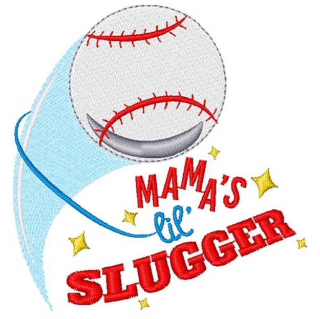 Picture of Baseball Mama s Lil Slugger Machine Embroidery Design