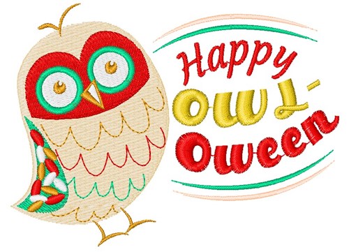 Owl Happy Owl Oween Machine Embroidery Design