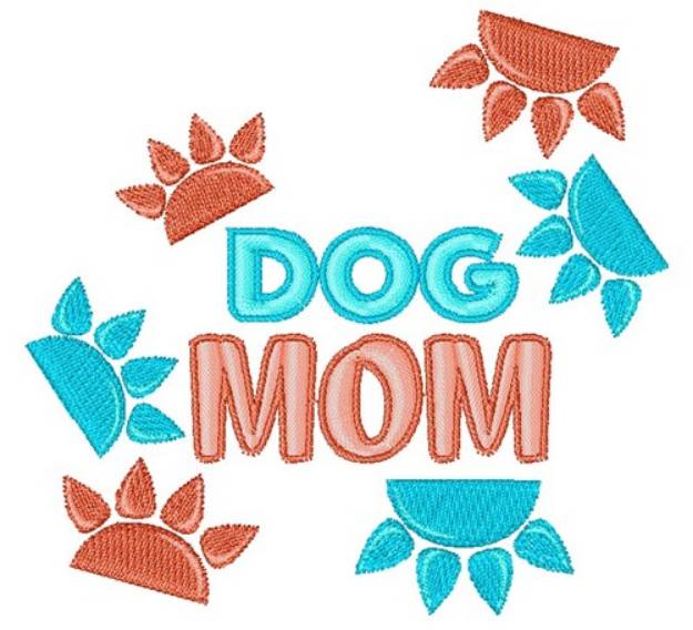 Picture of Paw Prints Dog Mom Machine Embroidery Design