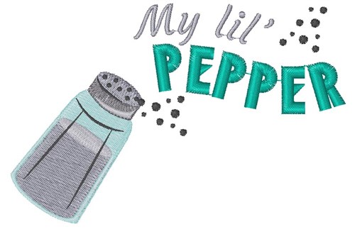 Pepper Shaker My Lil  Pepper Machine Embroidery Design