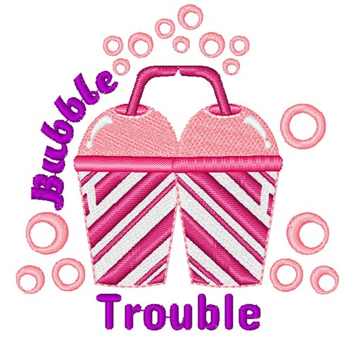 Pink Cup Bubble Trouble Machine Embroidery Design