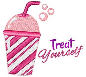 Picture of Pink Cup Treat Yourself Machine Embroidery Design