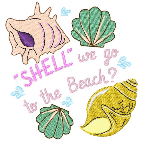 Shell We Go To The Beach Machine Embroidery Design