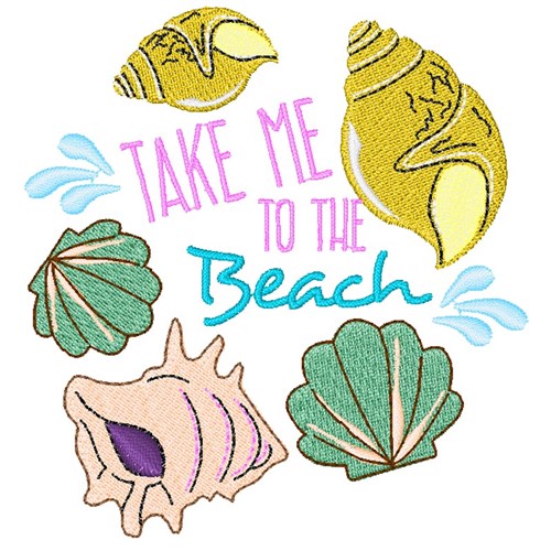 Shells Take Me To The Beach Machine Embroidery Design
