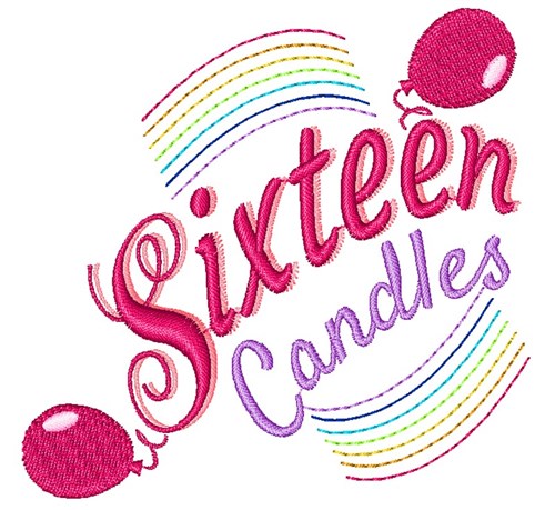 Sixteen Sixteen Candles Machine Embroidery Design