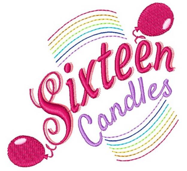 Picture of Sixteen Sixteen Candles Machine Embroidery Design