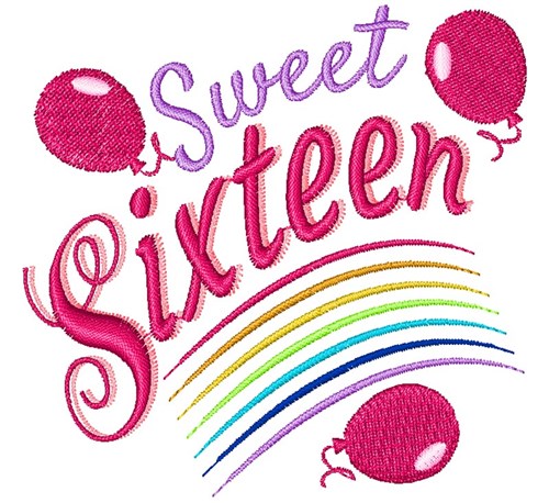 Sixteen Sweet Sixteen Machine Embroidery Design