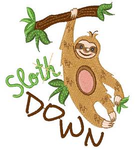 Picture of Sloth Slo Down Machine Embroidery Design
