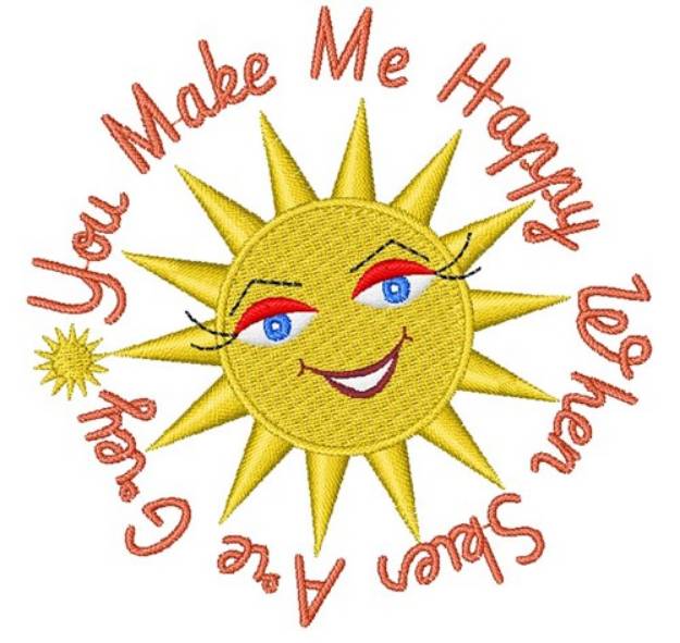 Picture of Sun You Make Me Happy When Skies Are Grey Machine Embroidery Design