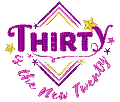 Thirty Is The New Twenty Machine Embroidery Design