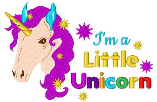 Picture of Unicorn I m A Little Unicorn Machine Embroidery Design