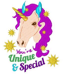 Picture of Unicorn You re Unique And Special Machine Embroidery Design