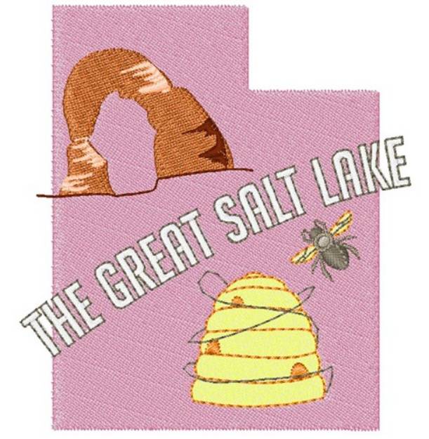 Picture of Utah The Great Salt Lake Machine Embroidery Design