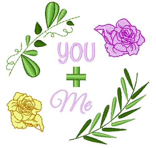 Wedding Florals You + Me Machine Embroidery Design