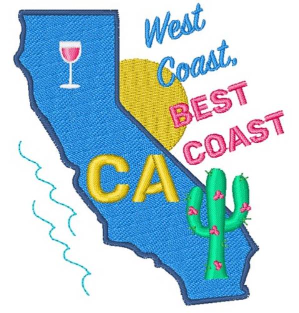 Picture of California West Coast Best Coast Machine Embroidery Design