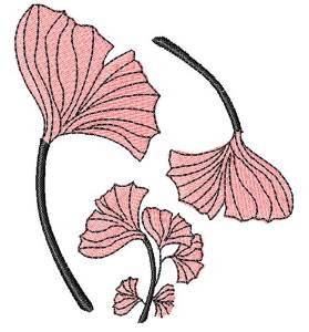Picture of Ginkgo Leaves Machine Embroidery Design