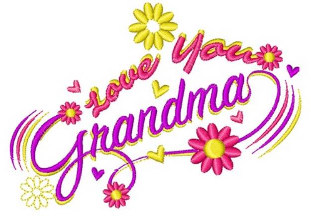 Picture of Love You Grandma Machine Embroidery Design