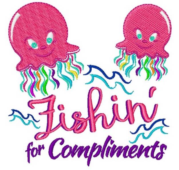 Picture of Fishin For Compliments Machine Embroidery Design