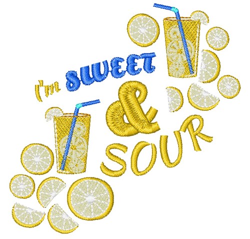 Lemonade I m Sweet & Sour Machine Embroidery Design