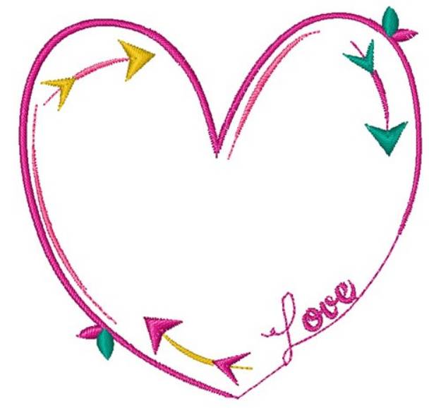 Picture of Line Heart Machine Embroidery Design