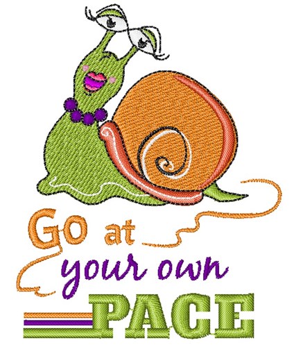 Snail Go At Your Own Pace Machine Embroidery Design
