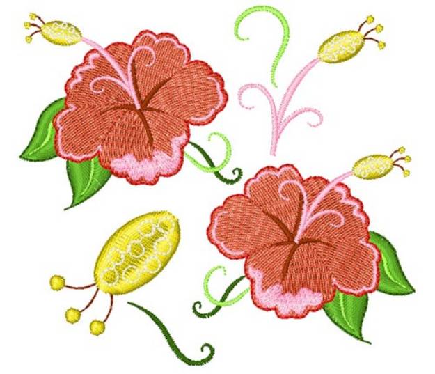 Picture of Summer Flower Base Machine Embroidery Design