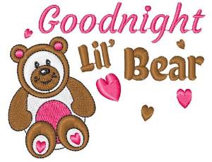 Picture of Goodnight Lil Bear Machine Embroidery Design