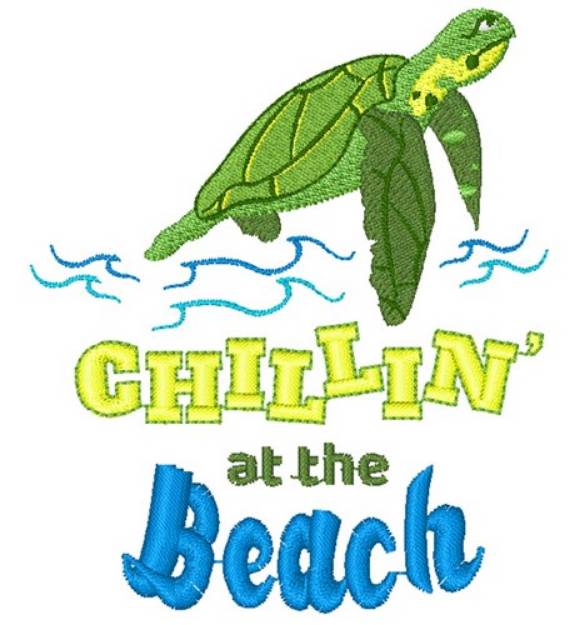 Picture of Turtle Chillin At The Beach Machine Embroidery Design