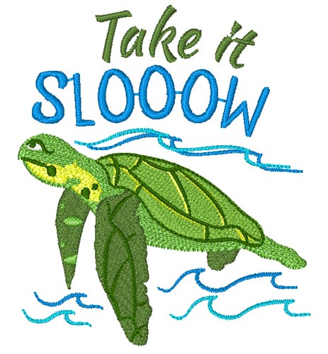 Turtle Take It Slow Machine Embroidery Design