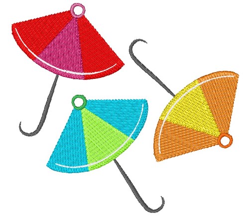 Umbrellas Machine Embroidery Design