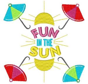 Picture of Umbrellas Fun In The Sun Machine Embroidery Design