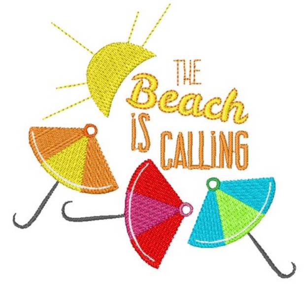 Picture of The Beach Is Calling Machine Embroidery Design