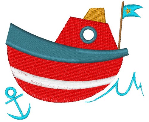 Boat Machine Embroidery Design