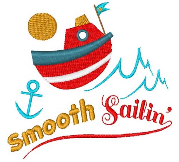Picture of Boat Smooth Sailing Machine Embroidery Design
