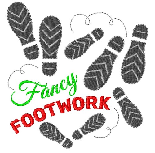 Footprints Fancy Footwork Machine Embroidery Design