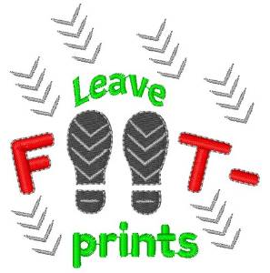 Picture of Leave Footprints Machine Embroidery Design