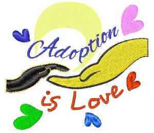 Picture of Hands Adoption Is Love Machine Embroidery Design