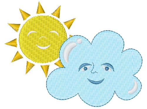 Sun Cloud Machine Embroidery Design
