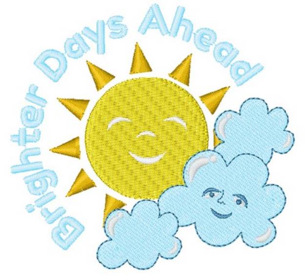 Picture of Sun Cloud Brighter Days Ahead Machine Embroidery Design