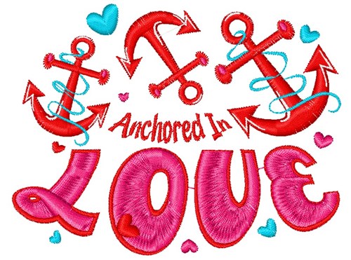 Anchored In Love Machine Embroidery Design