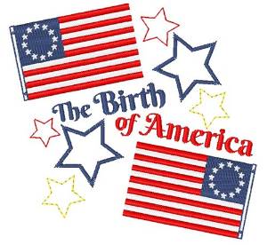 Picture of Betsy Ross Flag The Birth Of America Machine Embroidery Design